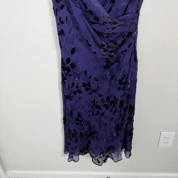 Vintage Y2K Burnout Velvet Babydoll Slip Dress Silk Whimsy Dark Floral Fairy 16 - Picture 3 of 8